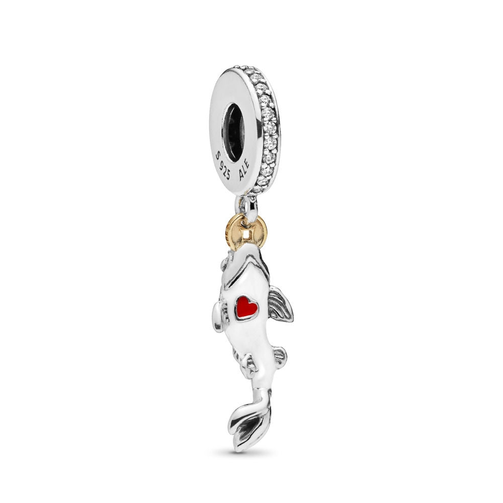 Pan GOOD FORTUNE CARP HANGING CHARM 925 Silver for women pendant 797829CZ fish pednant