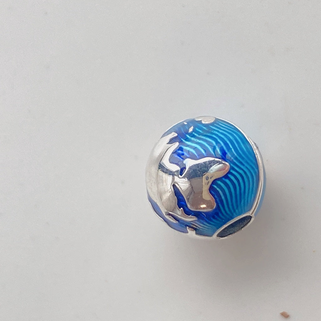 【Moments】PAN Blue Globe Clip Charm 799429C01 925 Sterling silver blue