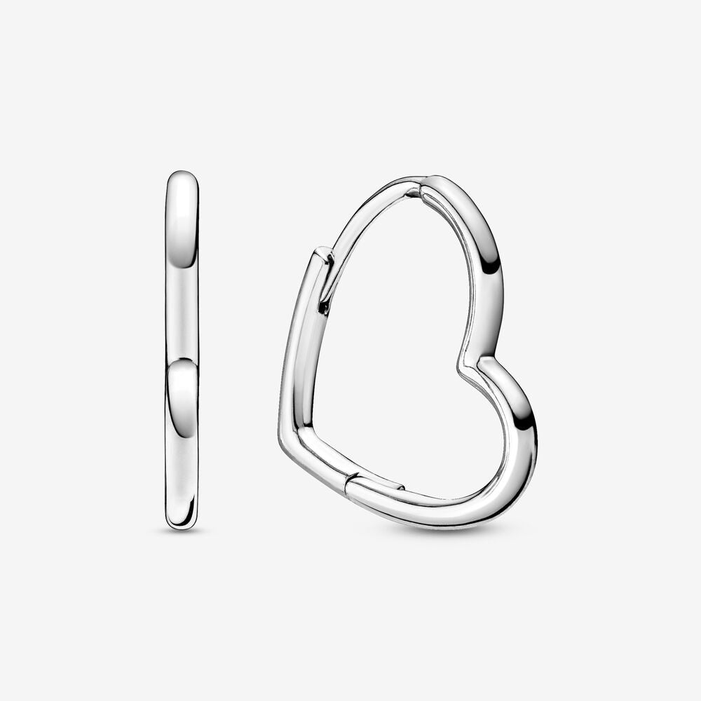 Asymmetrical Heart Hoop Earrings 925 Sterling Silver Gold for Women Girls with Pierced Ears 288307 297822 298307C00 287822