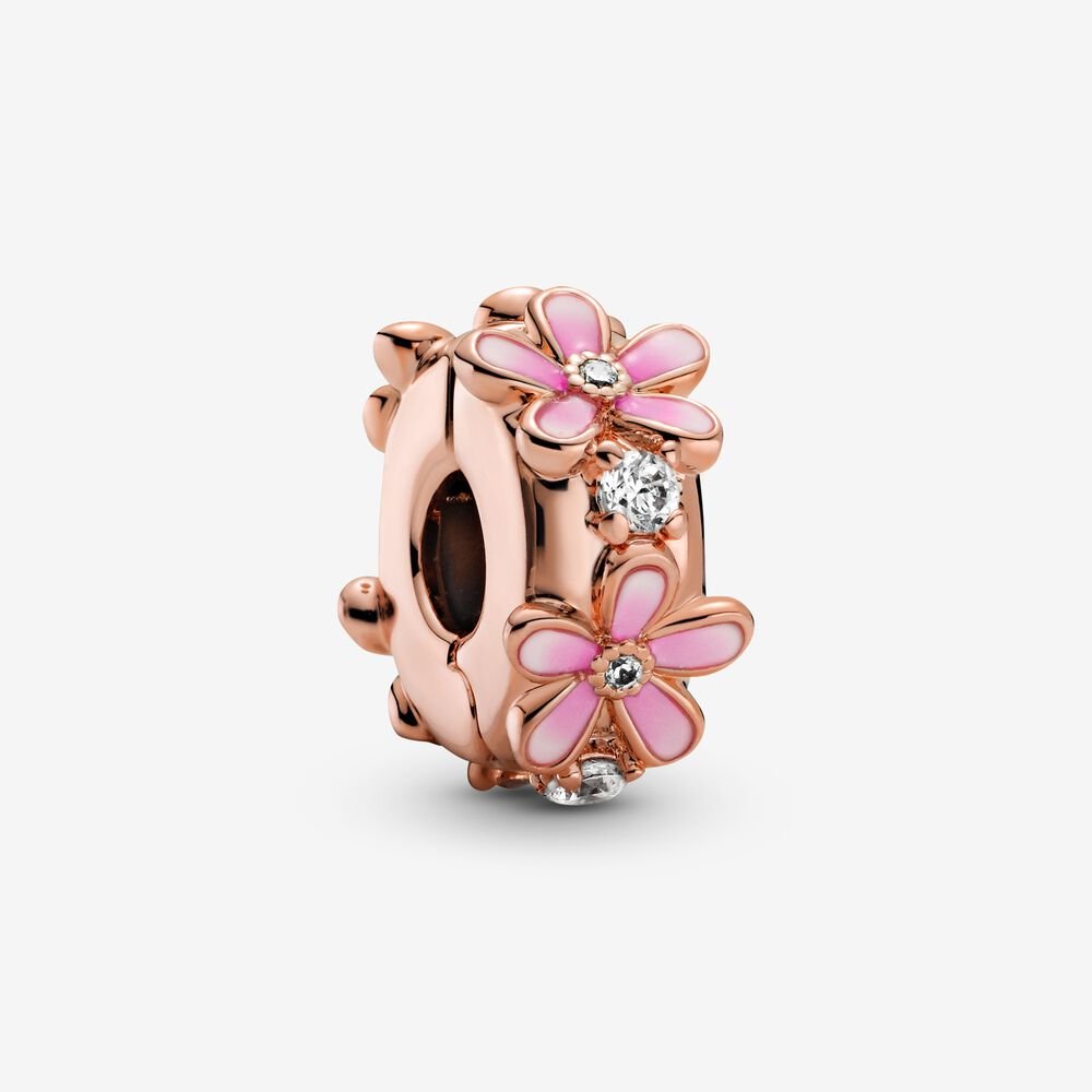 【Moments】Pan Pink Daisy Flower Clip Charm 798809C01 925 silver rose gold 788809C01