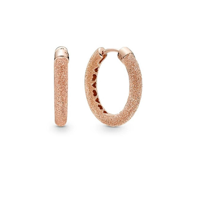 PAN ROSE MATTE BRILLIANCE EARRING HOOPS silver Earrings 287930 rose gold