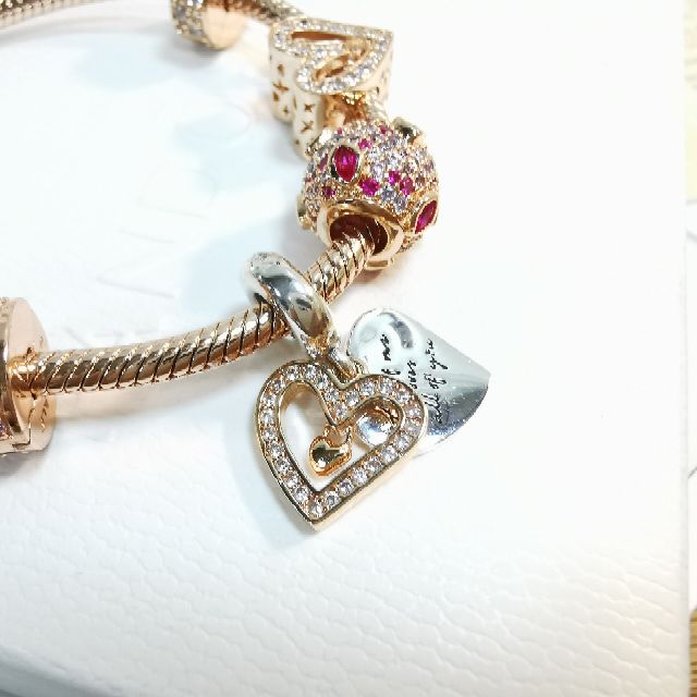 【MOMENTS】PAN Sparkling Freehand Heart Dangle Charm 925 Silver pendant 788693C01