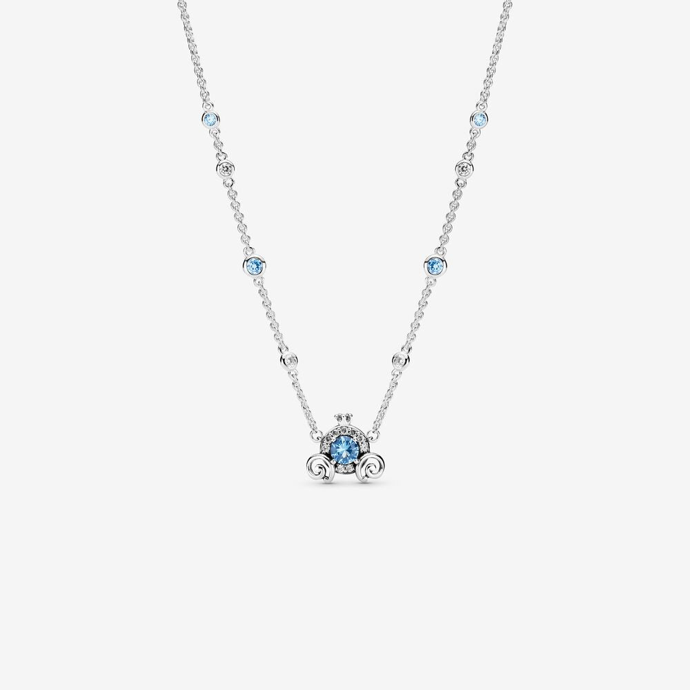 PAN Disney Pumpkin Coach Collier Necklace blue 925 silver  399198C01 penant&chain Cinderella Princess