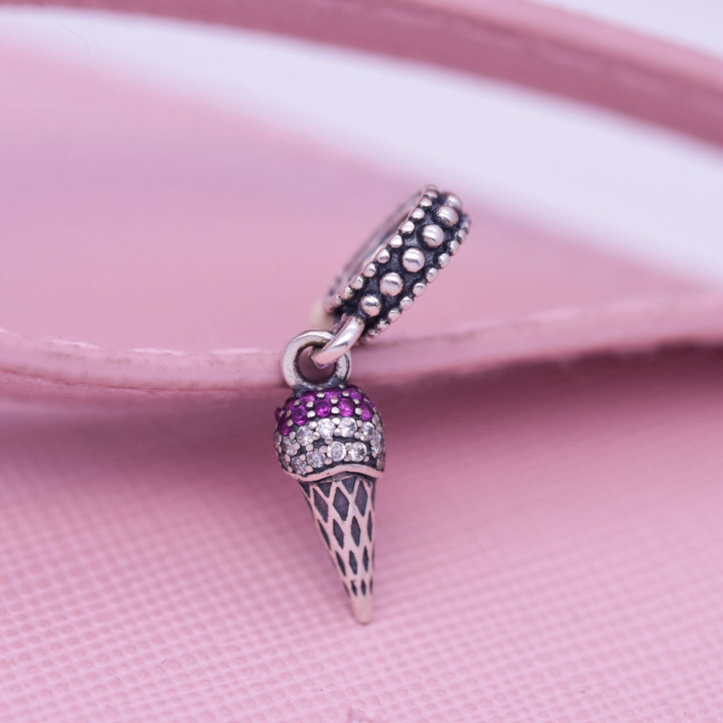 【Moments】Pan ice cream Charm 925 Silver for women pendant  diamond 791710CZR