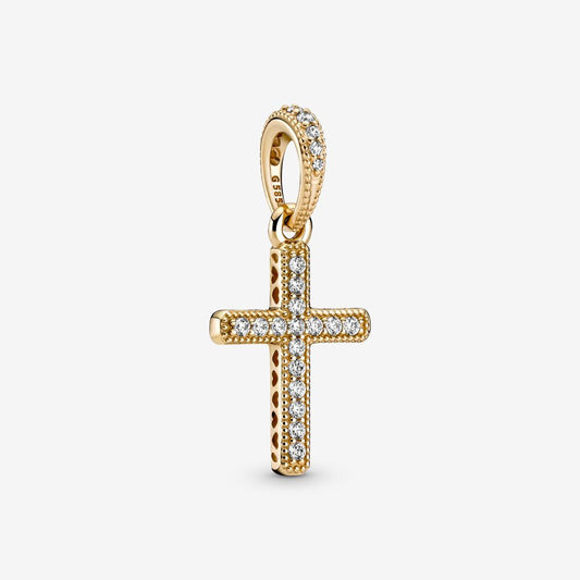 【Moments】Pan Gold Sparkling Cross Pendant Gold 359521C01