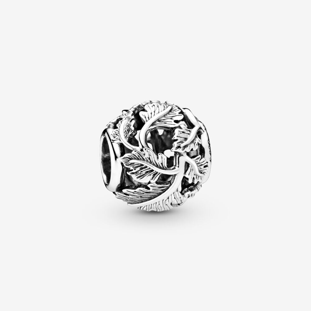 【Moments】Pan Openwork Leaves Charm 925 Silver for women 798241