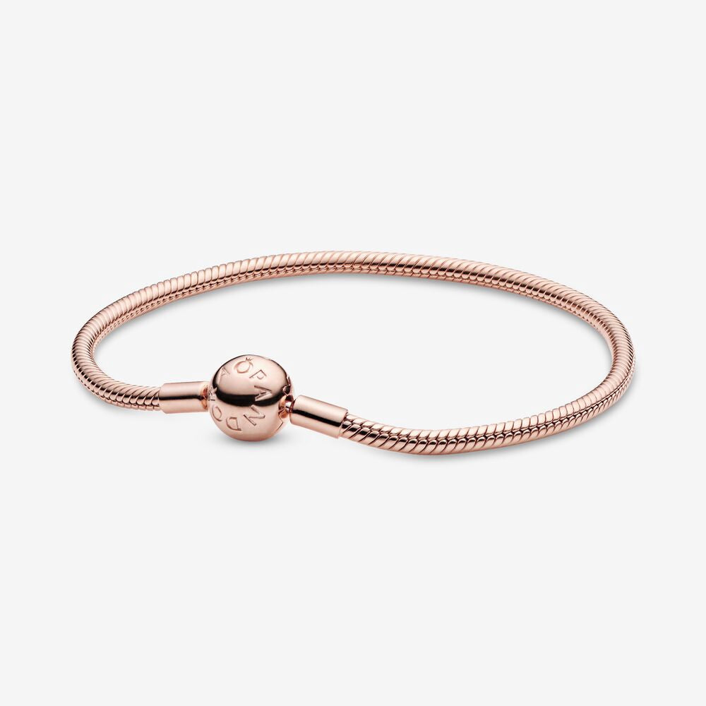 【Moments】Pan Moments Snake Chain Bracelet 925 silver women Rose Gold