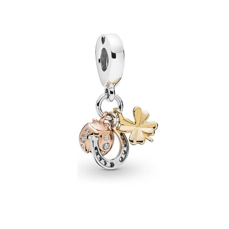 【Moments】Horseshoe Clover & Ladybird charm 925 silver pendant for pan 797852CZ