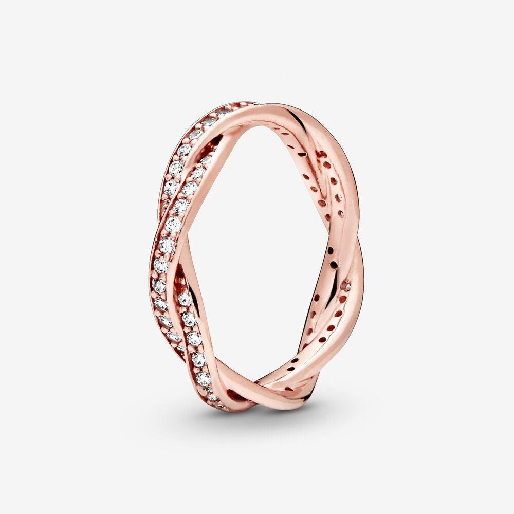 PAN Twist Of Fate Stackable Ring rose gold 925 silver 180892CZ