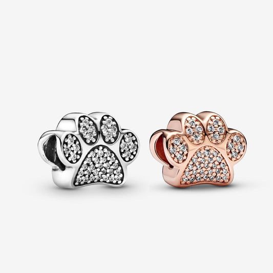 【Moments】PAN Sparkling Paw Print Charm Sterling silver 925 silver pet animal rose gold 781714C01 791714CZ