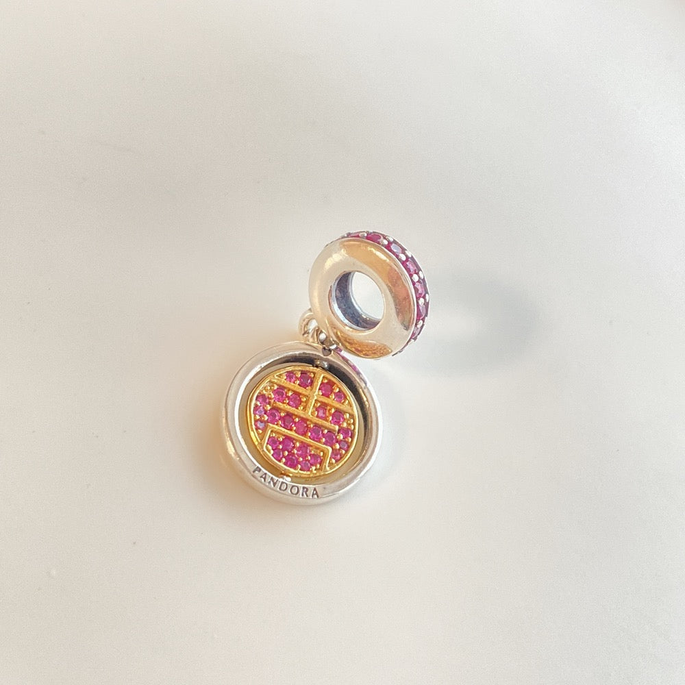 【Moments】Pan Spinning Lucky Dangle Charm gold pendant 769282C01 925 Silver China new year