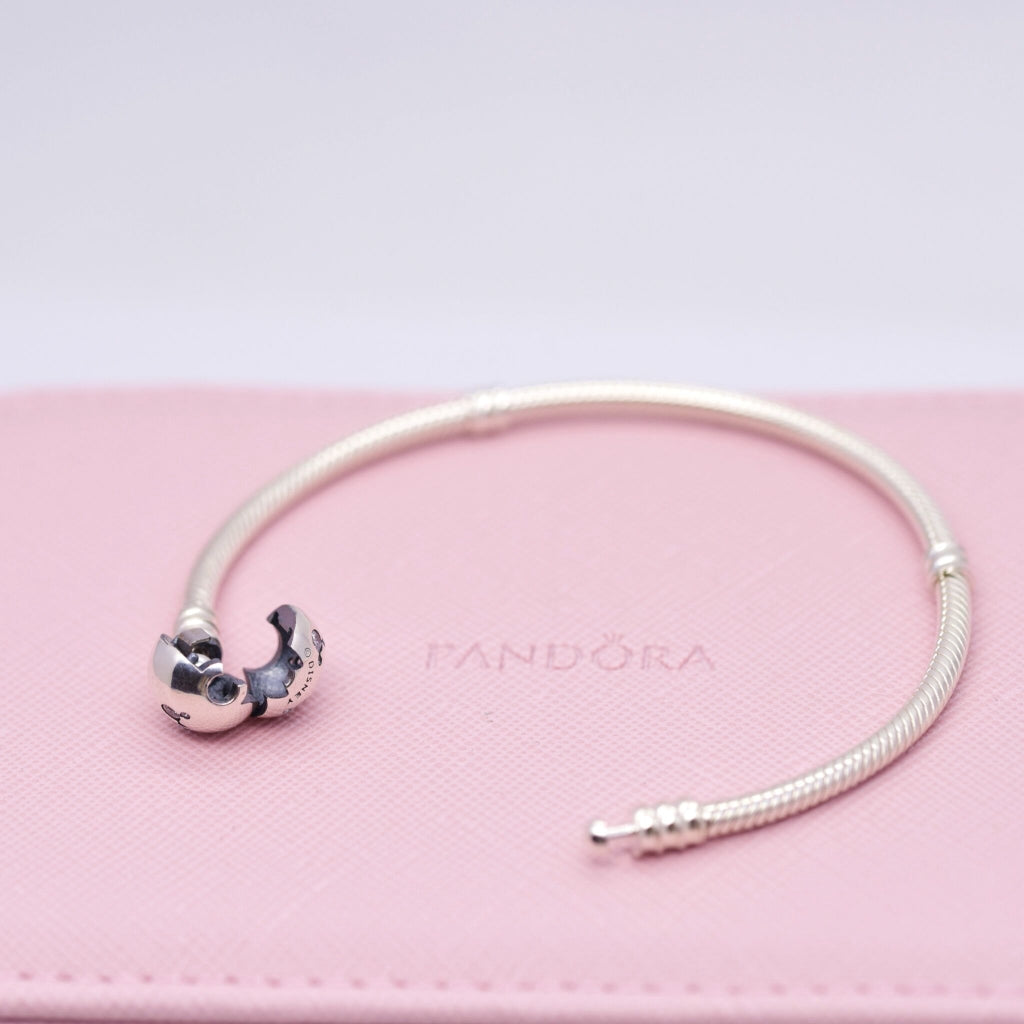 【MOMENTS】PAN DISNEY MOMENTS SPARKLING MICKEY MOUSE & SNAKE CHAIN BRACELET 925 silver 590731CZ