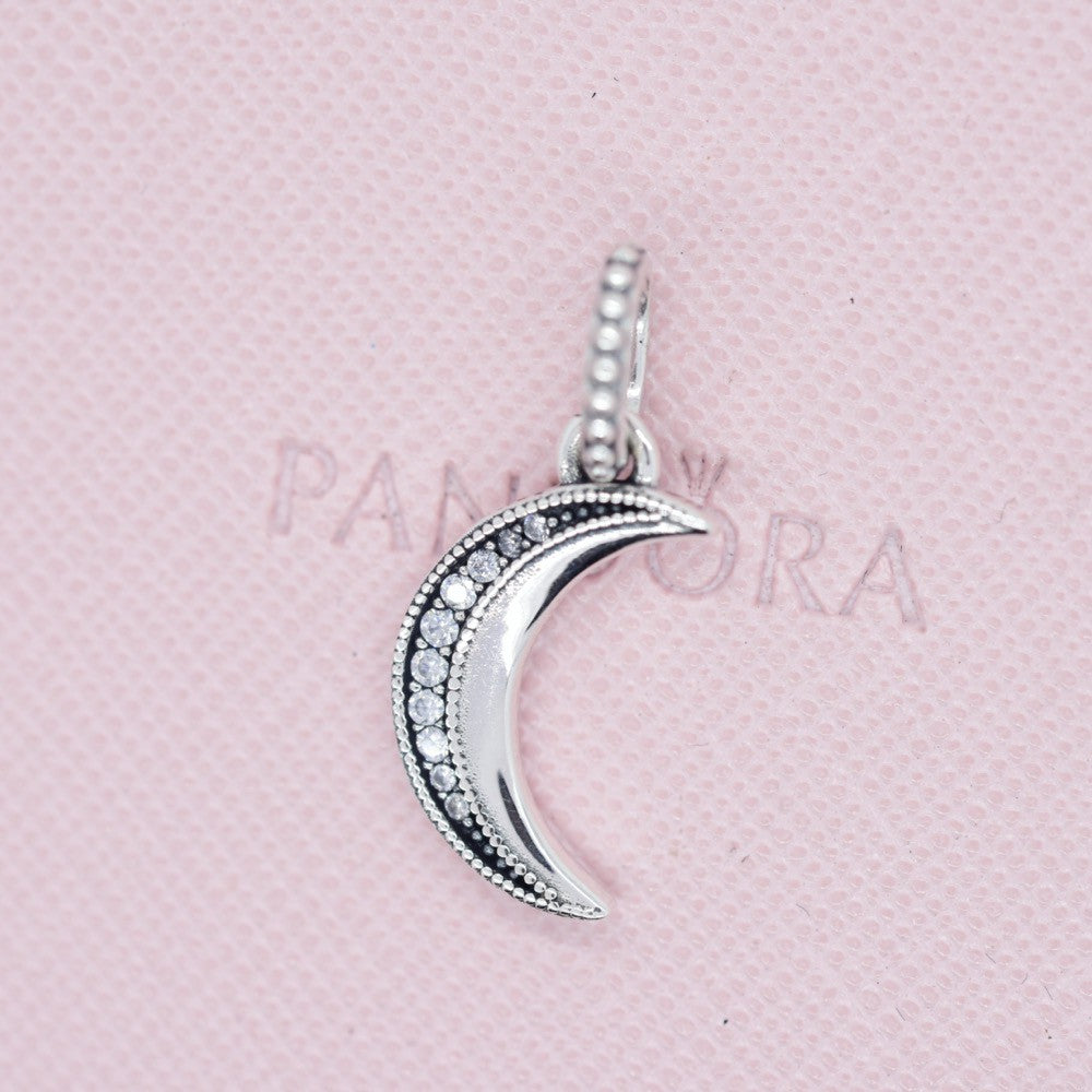 【Moments】Passions Sparkling Crescent Moon Pendant charm 399184C01 925 Silver