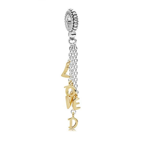 【Moments】Loved Script Charm 925silver gold lette love pendant 767831