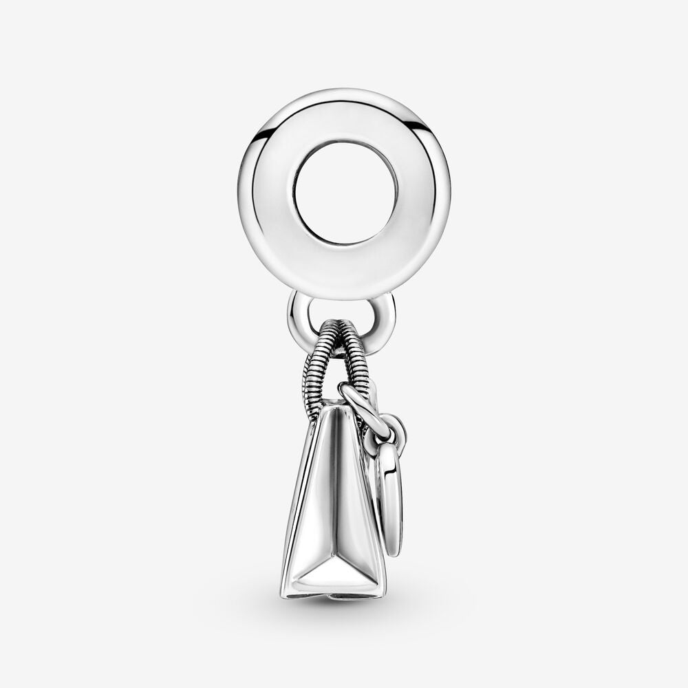 【Moments】PAN Pandora Shopping Bag Dangle Charm 925 Silver Bowknot bag pendant 799536C00