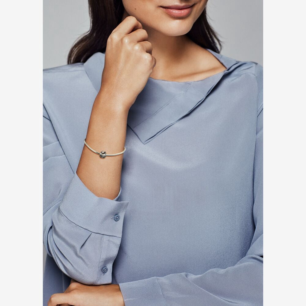 【Moments】Pan Openwork Leaves Charm 925 Silver for women 798241