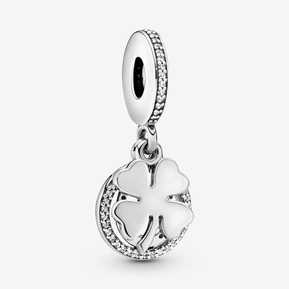 【Moments】PAN Lucky Four-Leaf Clover Dangle Charm925 silver charm pendant  792089CZ