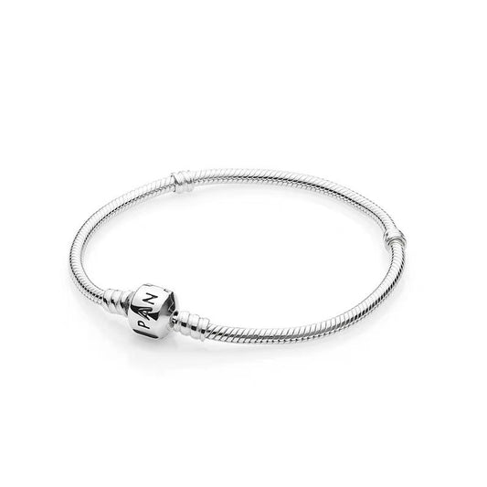 【Moments】Snake Chain Bracelet Sterling Silver 925 silver Classic bracelet for men women kids 590702HV