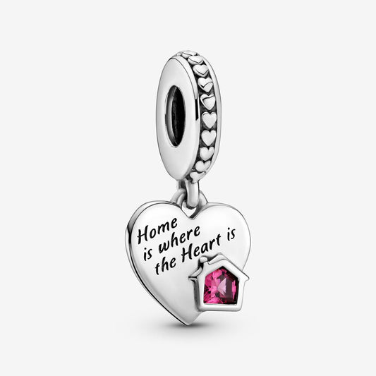 【Moments】Pan Love My Home Heart Dangle Charm 799324C01 925 Silver pink Crystals pendant 2021