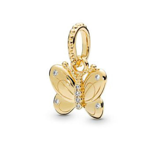 【Moments】Shine Decorative Butterfly Pendant charm 367962CZ  gold gold pendant