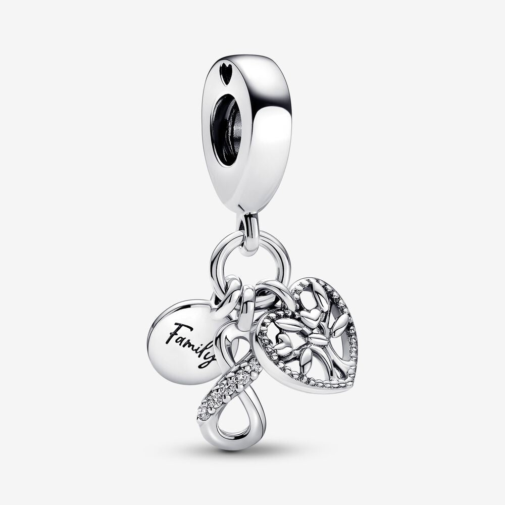 【Moments】Pan Family Infinity Triple Dangle Charm tree pendant 925 silver 792201C01 mother Gift