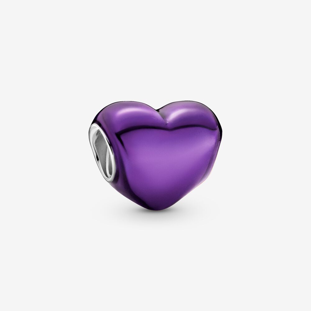 【Moments】Pan Metallic Red Heart Charm purple  Sterling silver 925 silver 789189C01 Purple 799291C02