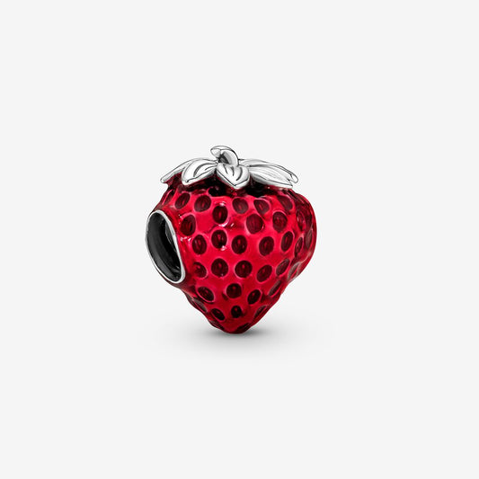 【Moments】Seeded Strawberry Fruit Charm 791681C01  925 silver Red fruit Cute cartoon