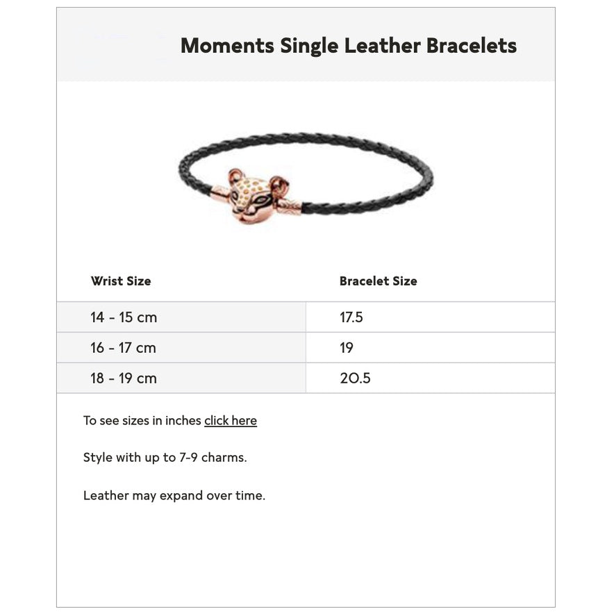 【Moments】 Braided Leather T-bar Bracelet 925 silver Black couples bracelet for women Men 591675C01-S