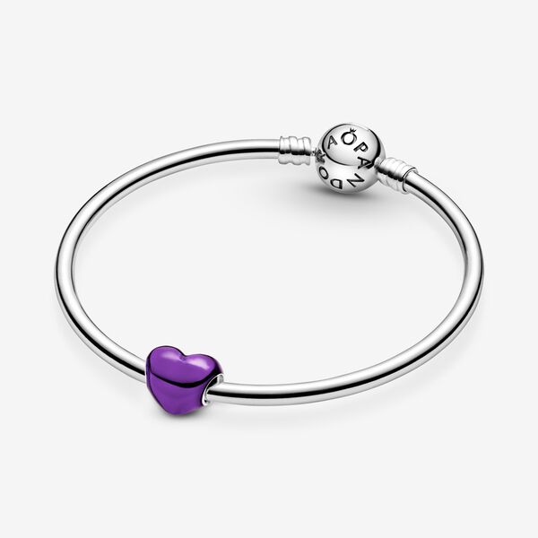 【Moments】Pan Metallic Red Heart Charm purple  Sterling silver 925 silver 789189C01 Purple 799291C02