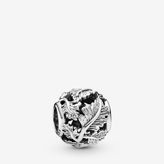 【Moments】Pan Openwork Leaves Charm 925 Silver for women 798241