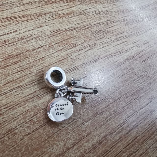 【Moments】Propeller Plane Dangle Charm sky plane airplane 925 Silver for women pendant 798027CZ