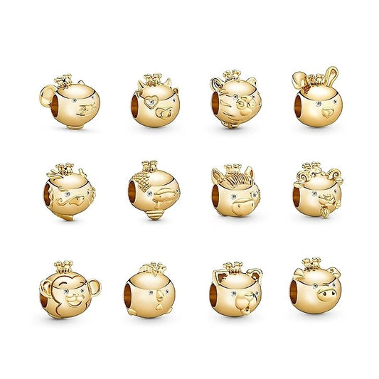 【Moments】PAN Chinese New Year Special Offer gold charm Shining Rat Tiger Rabbit Dragon Rooster Pig