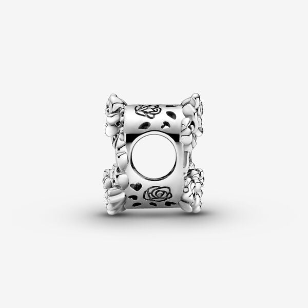 【Moments】Pan Open Heart & Rose Flowers Charm 799281C01 925 Silver 2021 Valentine's Day