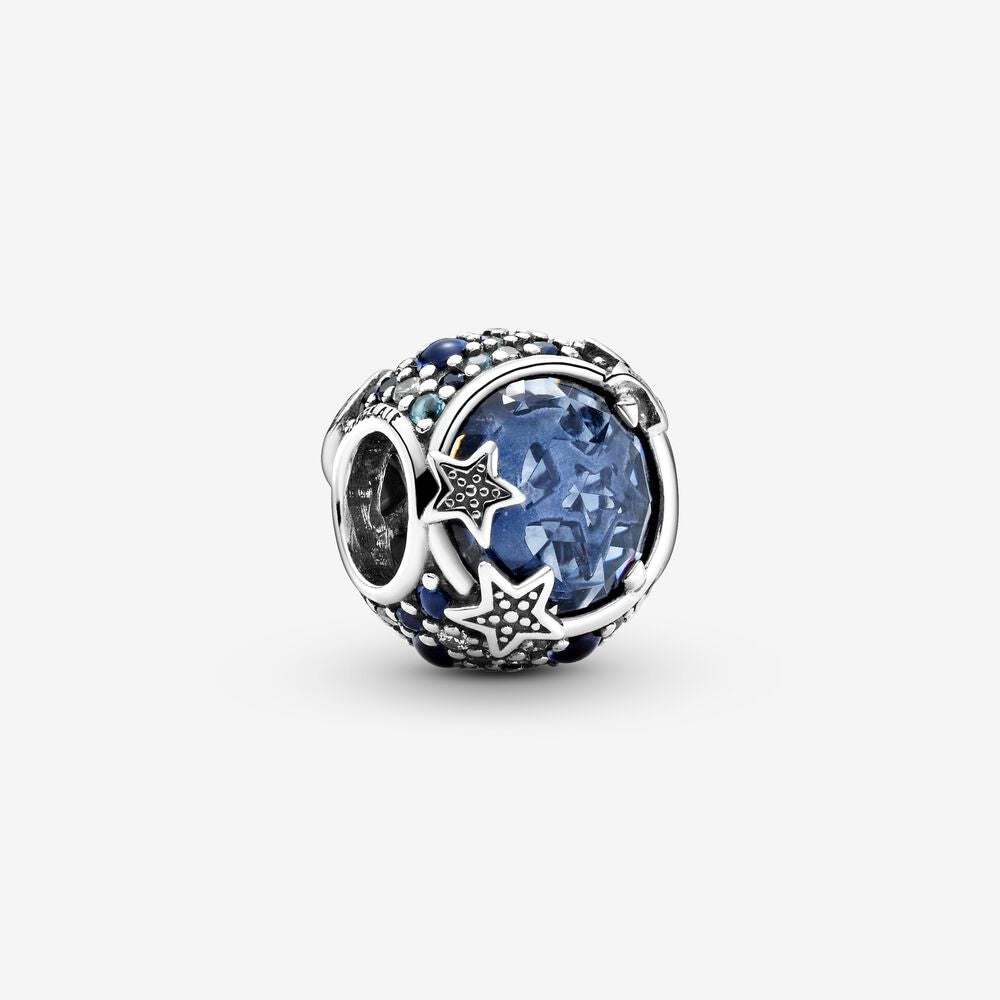 【Moments】PAN Celestial Blue Sparkling Stars Charm 799209C01 925 Sterling Silver night sky rounded