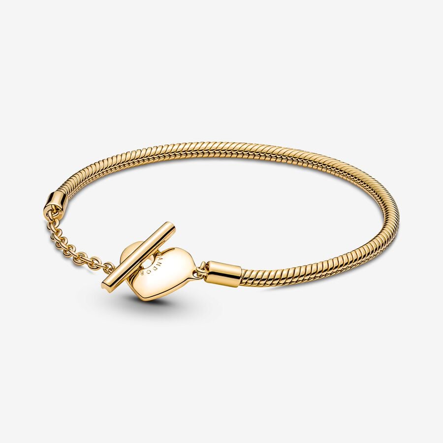 【Moments】PAN Moments Heart T-Bar Snake Chain Bracelet 925 silver 599285C00 569285C00 589285C00