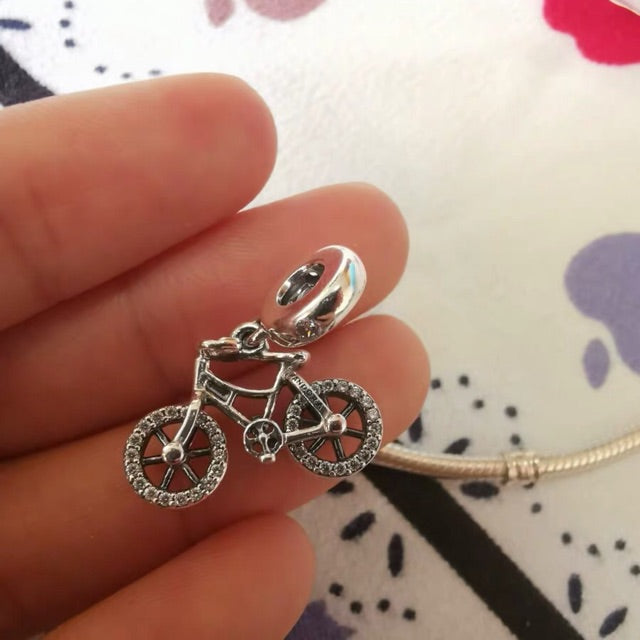 【Moments】Brilliant Bicycle Hanging Charm 925 Silver pendant 797858CZ