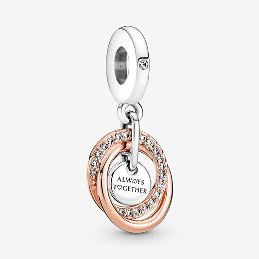 【Moments】Pan Family Always Encircled Dangle Charm 780797C01 925 Silver rose Mother's Day pendant