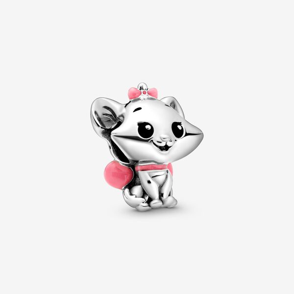 【Moments】Pan The Aristocats Marie Charm 798848C01 with pink bow cat animal 925 Silver