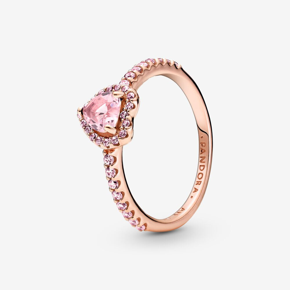 PAN Elevated Heart Ring 925 silver women diamond silver rose gold blue pink green ring