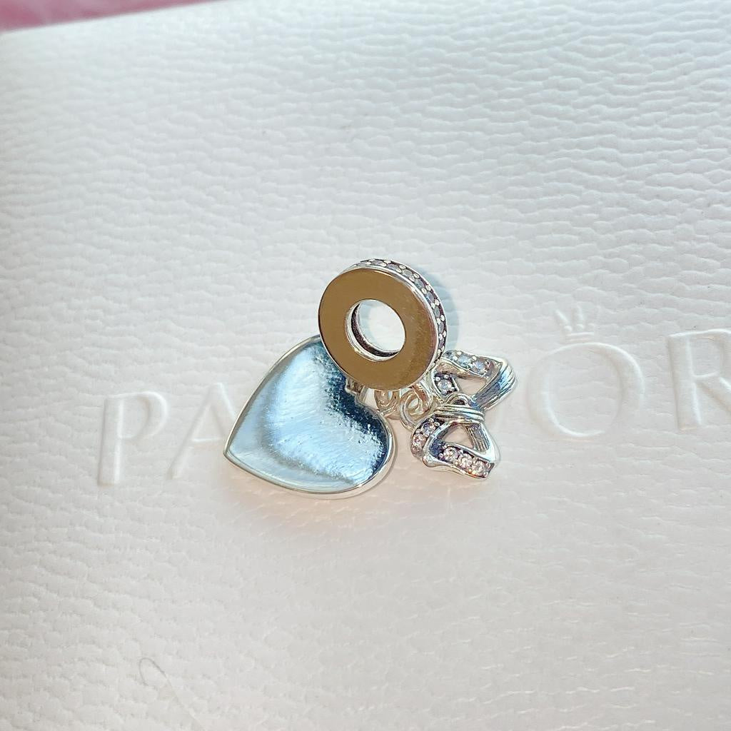 【Moments】Pan Bow and Love Heart Dangle Charm pendant 799221C01 925 Silver 2020 New