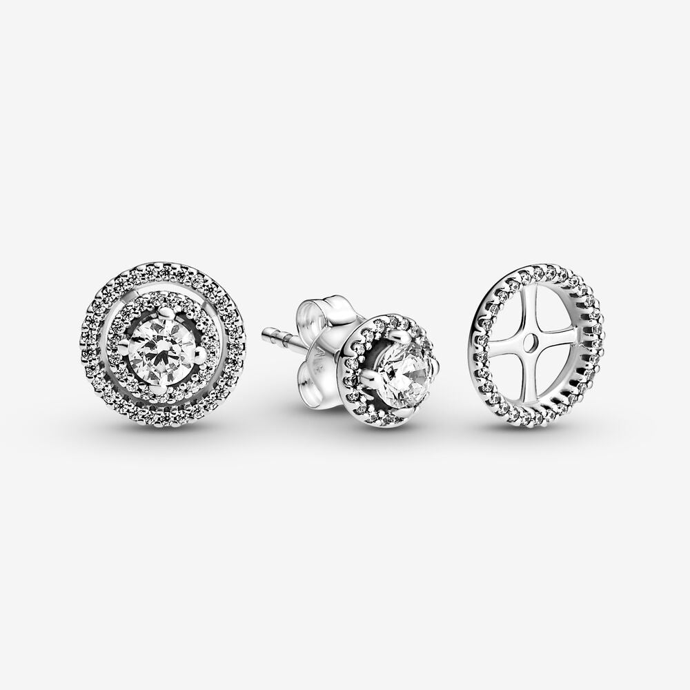 Pan Sparkling Double Halo Stud Earrings 299411C01 925 silver 2in1 diamond