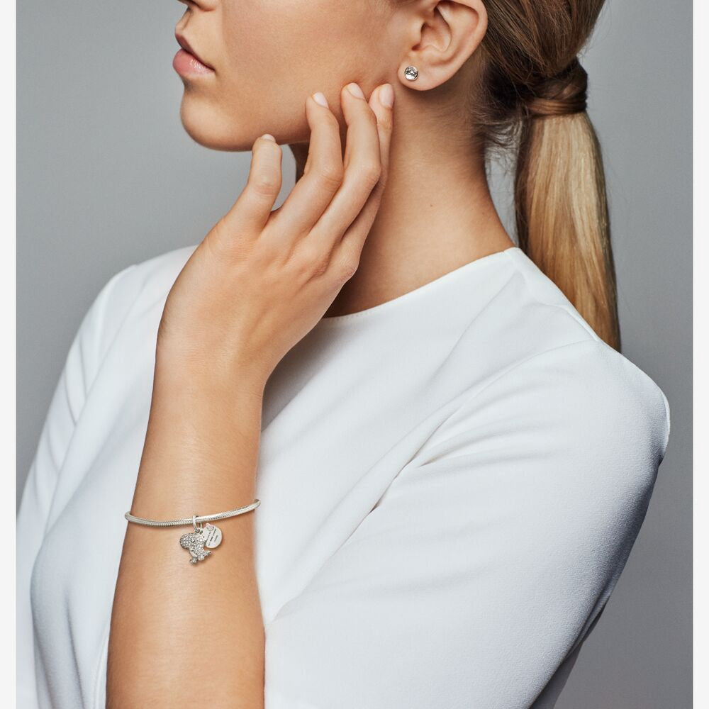 【Moments】Pan Pavé Dinosaur Hanging Charm 925 Silver for women pendant 798186CZ
