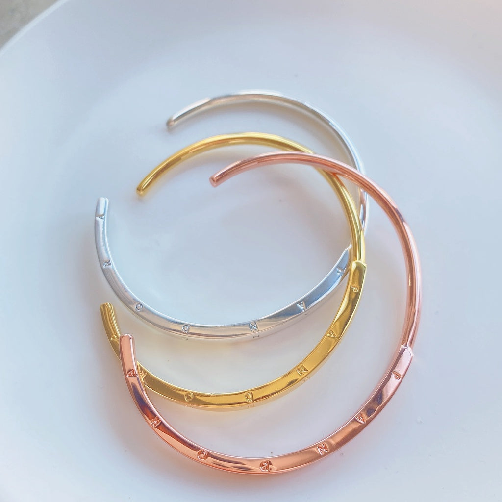 Pan Signature I-D Bangle 925 silver women rose gold/gold/silver Simple classic style 589493C00 569493C00 599493C00