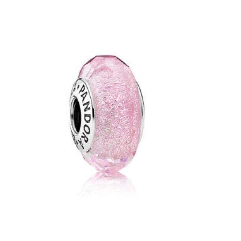 【Moments】PAN Pink Shimmer Faceted Murano Glass Charm 925 silver 791650 rose gold 781650