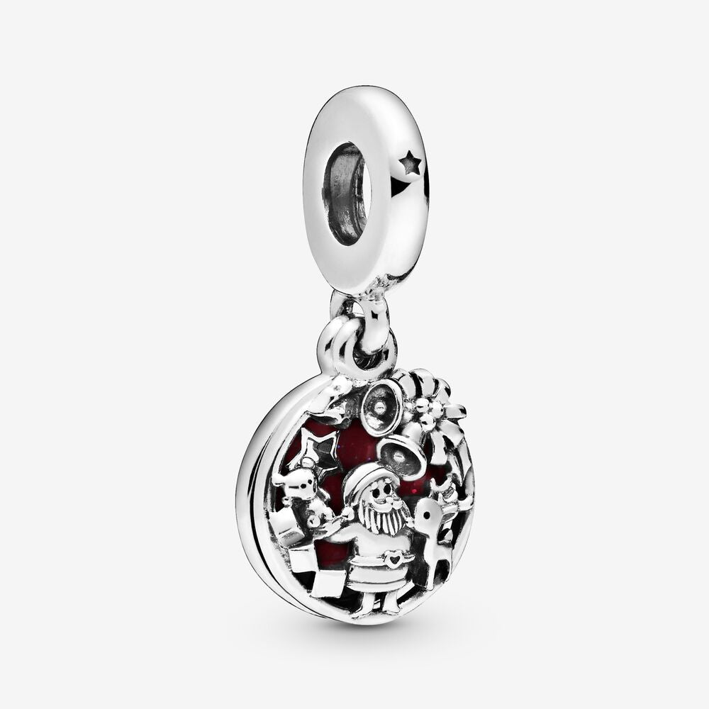 【Moments】Santa Love Peace Joy Dangle Charm 925 Silver pendant red 2019 Christmas 798468C01