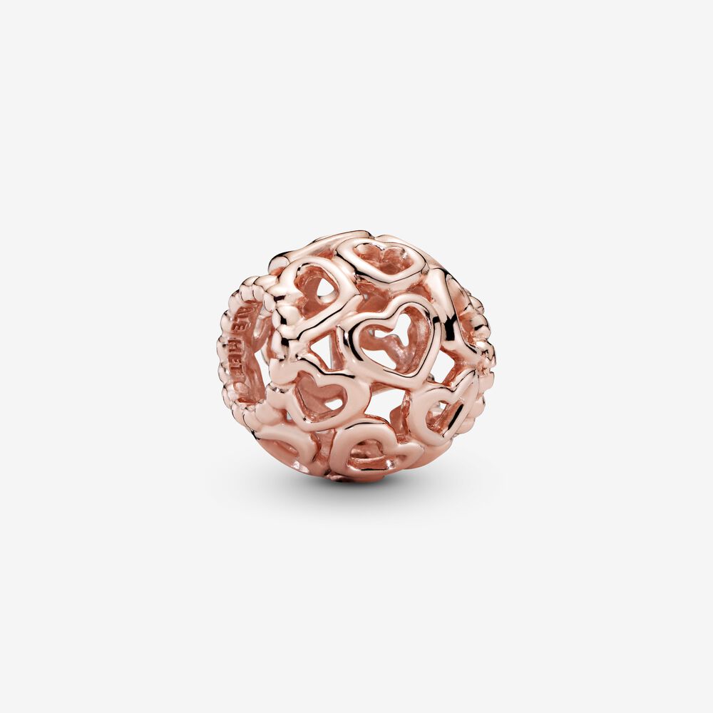 【Moments】Pan Openwork Hearts All Over Charm 790964 925 silver Rose gold 780964