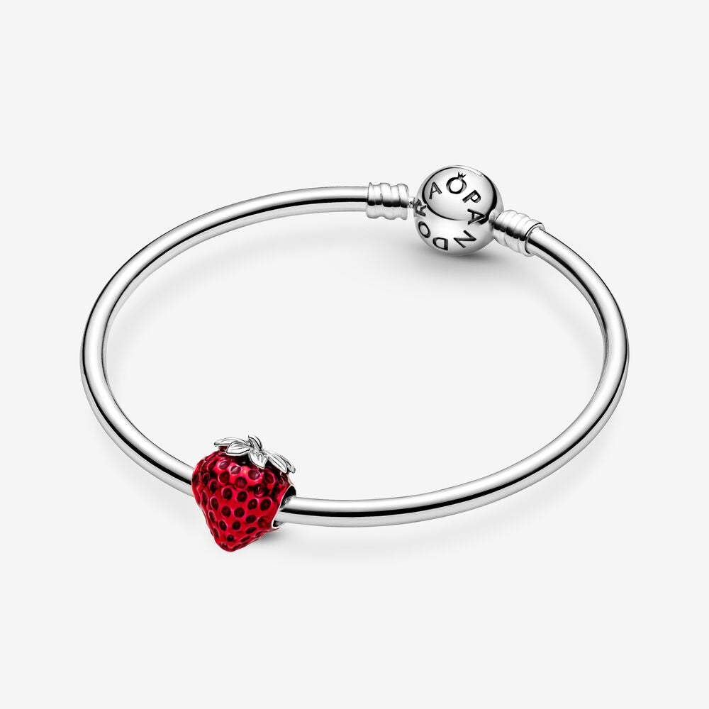 【Moments】Seeded Strawberry Fruit Charm 791681C01  925 silver Red fruit Cute cartoon