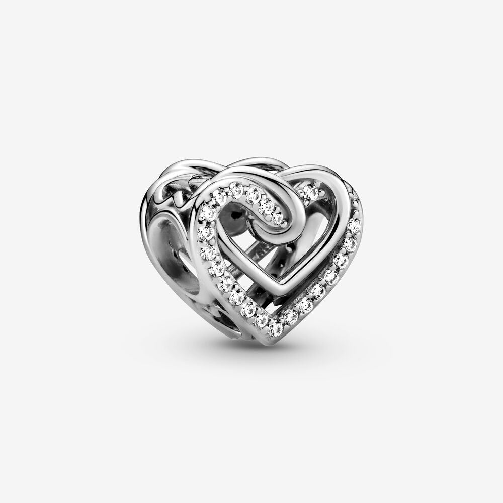 【Moments】PAN Sparkling Entwined Hearts Charm 925 Silver ROSE Gold heart 799270C01 769270C01