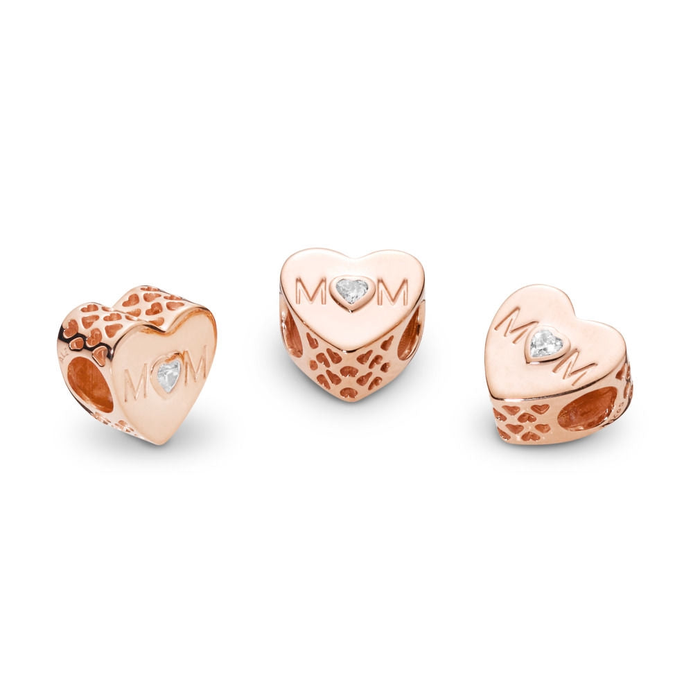 【Moments】Pan Mother Heart Charm  925 Silver  Mother Heart Rose gold 791881PCZ 781881CZ 761881CZ