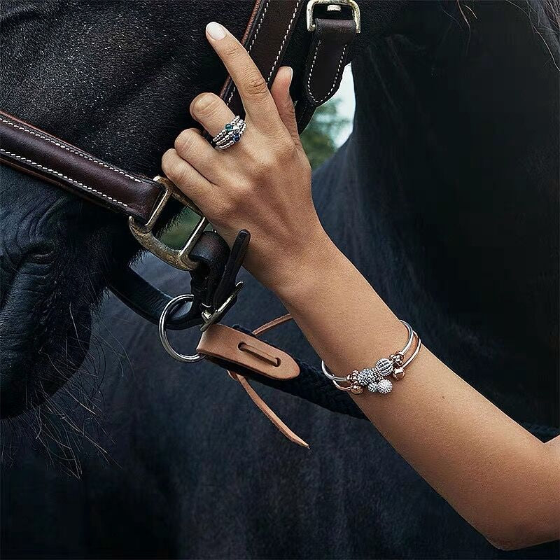 【Moments】PAN Beaded Openwork Charm 925 Silver ROSE Gold for women 798679C00 788679C00